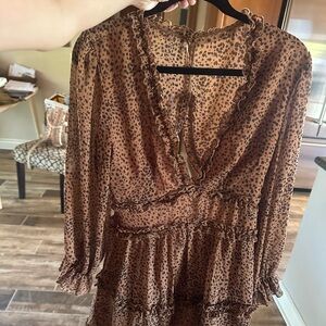 Leopard Print Ruffle Dress